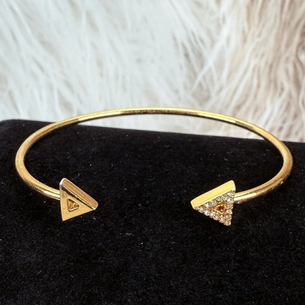 Goldtone minimalist Triangle Cuff Bracelet